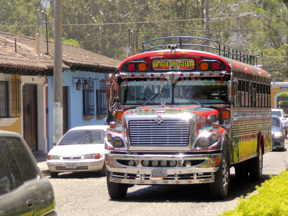 Chicken bus, Antigua, Guatemala
