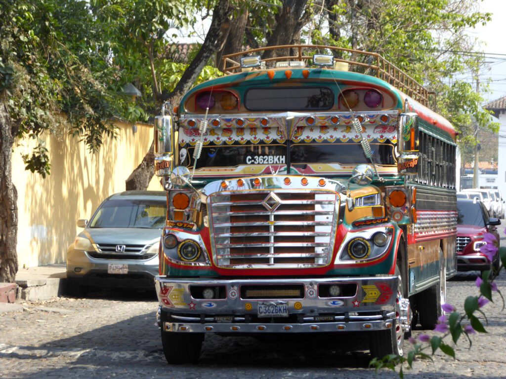 Chicken bus, Antigua, Guatemala