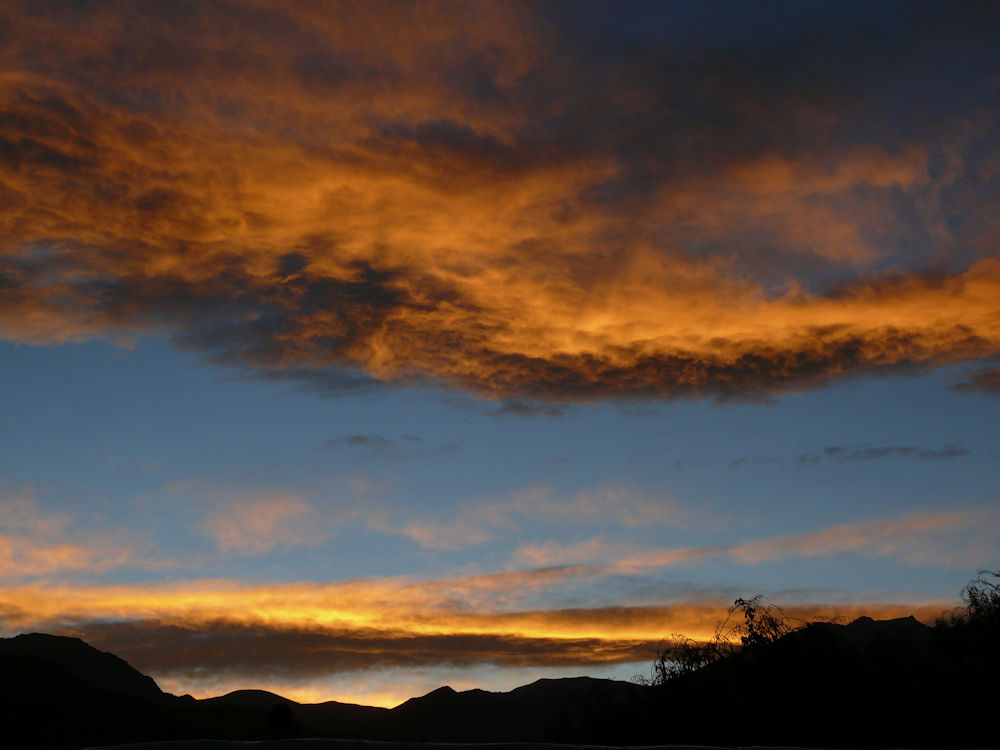 Puesta de sol en Cachi, provincia de Salta, Argentina