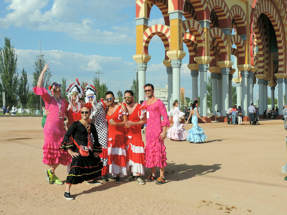 Travestidos en la feria de Mayo, Córdoba, España
