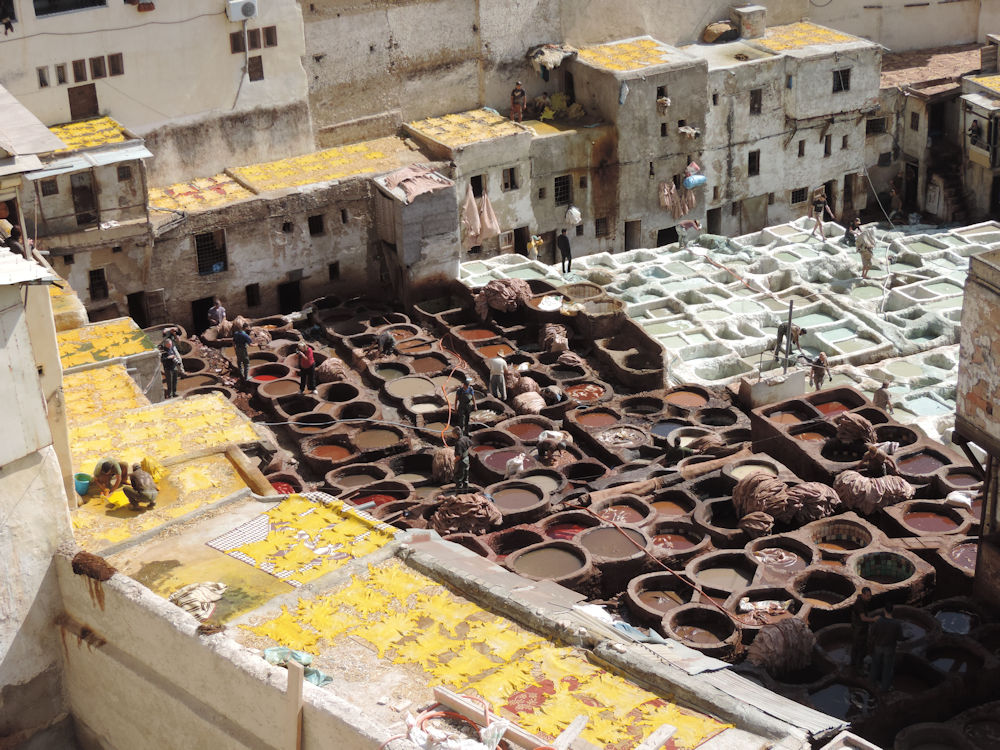 Plaza de curtidores, Fez, Marruecos