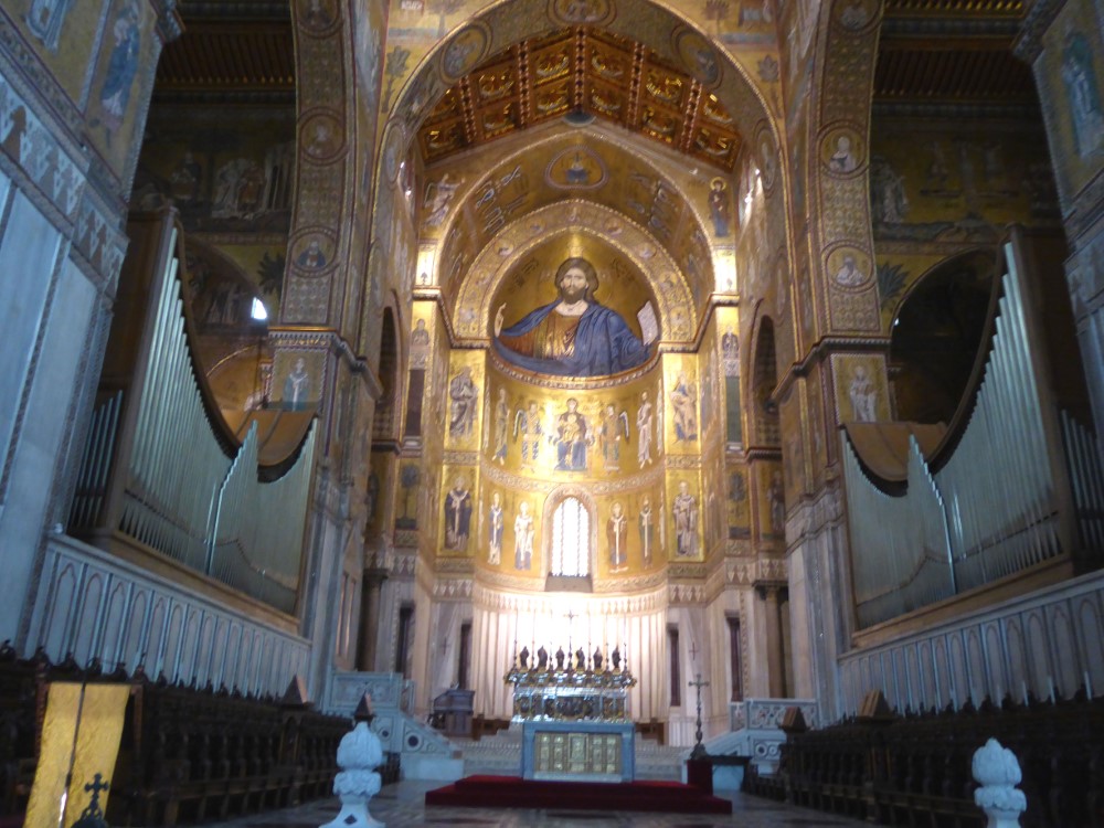 Nave central, Catedral de Monreale, Sicilia, Italia