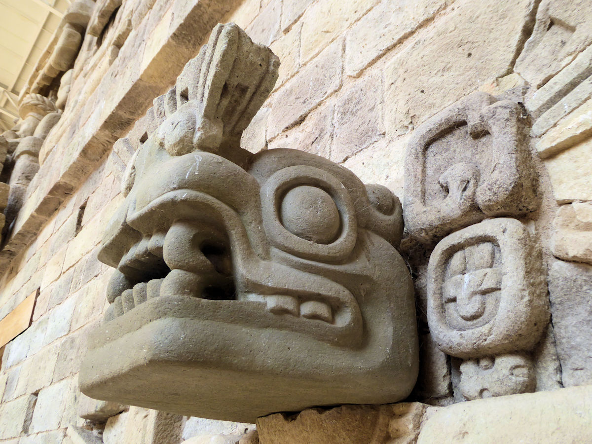 Escultura em pedra, Museu das Ruínas de Copán, Honduras