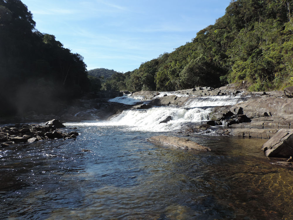 Salto Grande en el Sendero de la Pirapitinga, Parque Estadual da Serra do Mar, San Pablo, Brasil